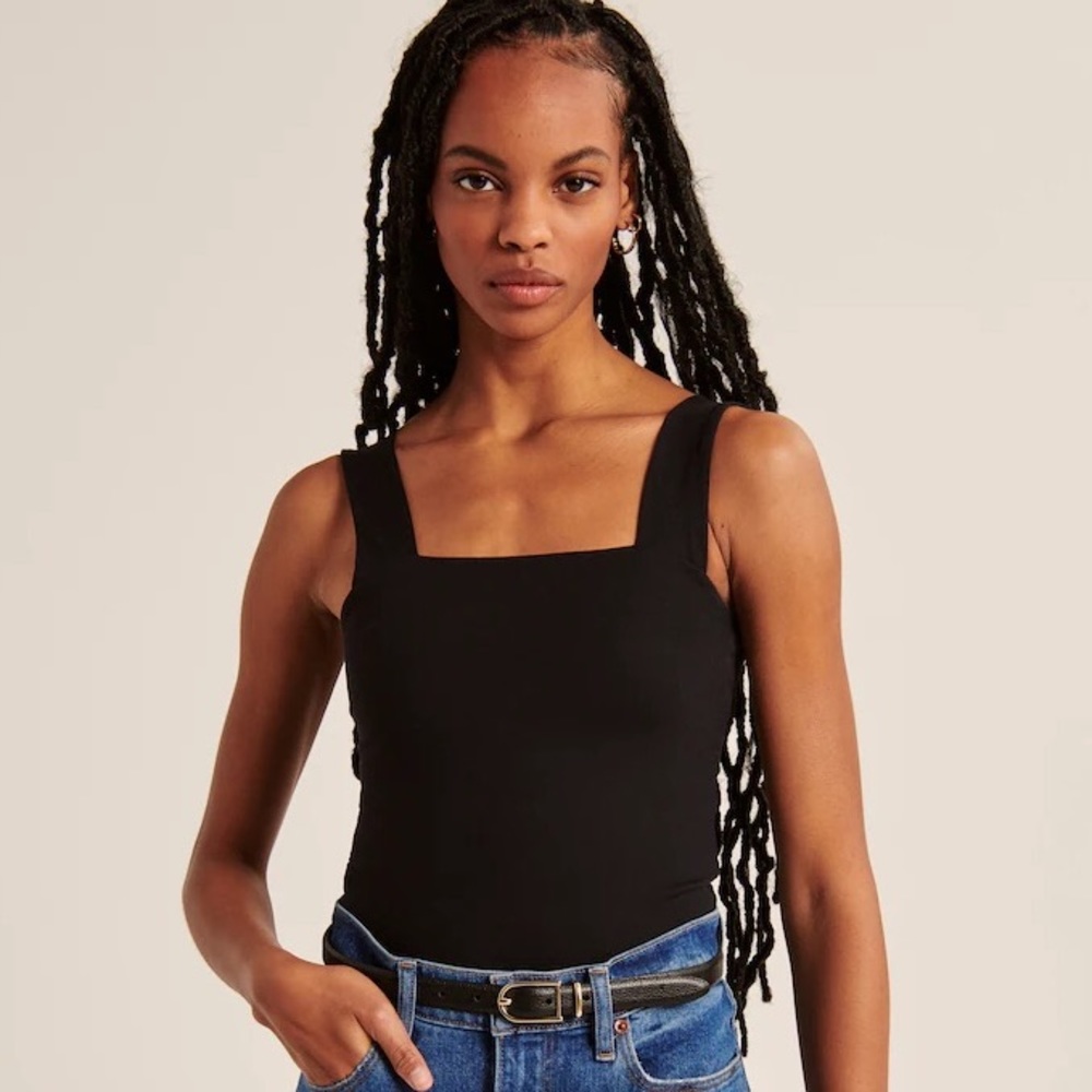 Black Abercrombie Double Layer Bodysuit